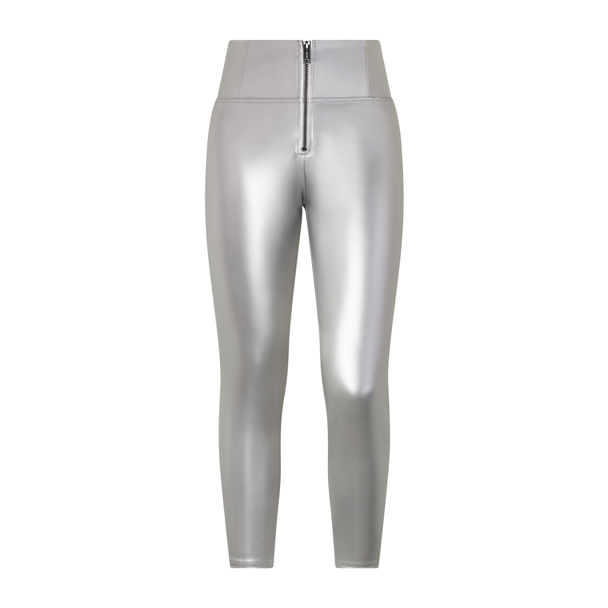 Pantaloni WR.UP® 7/8 vita alta in similpelle metallizzata