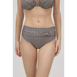 Slip bikini a vita alta con stampa glitterata