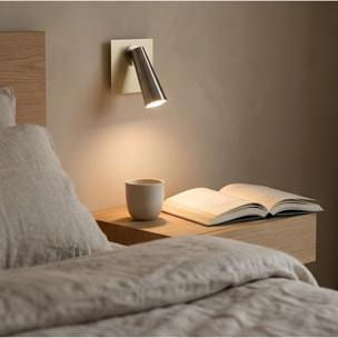 LEDS C4 Luz de Lectura Gamma Mix&Match Square LED 3.5 Blanco Cálido para Interior de Pared en Dormitorio, Oficina