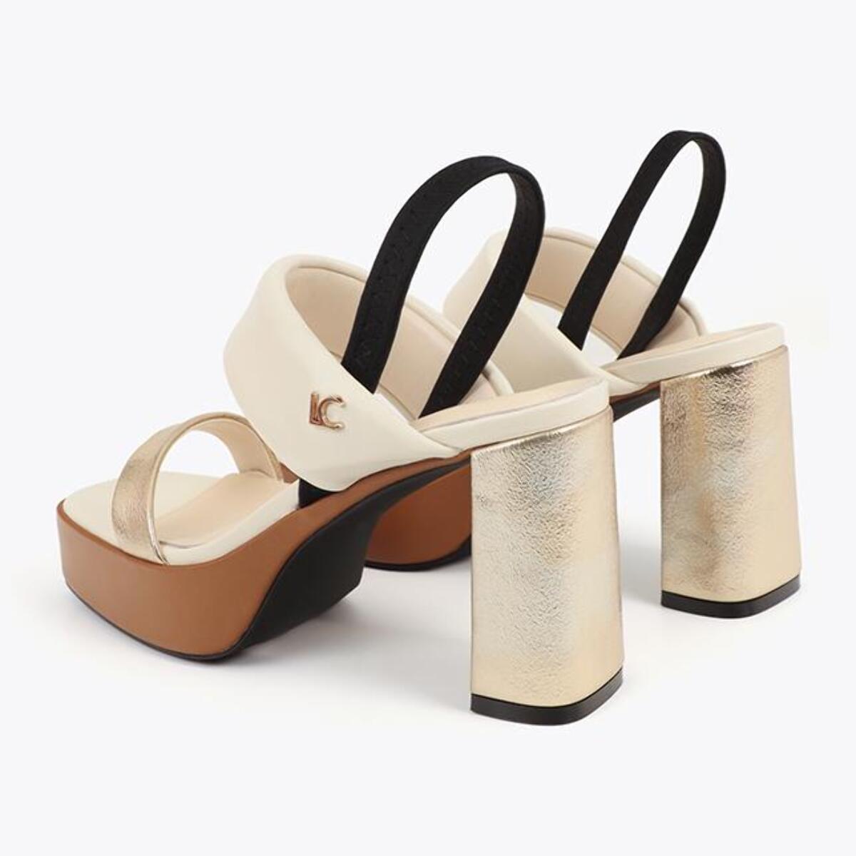 Sandalo con tacco e cinturini tricolore