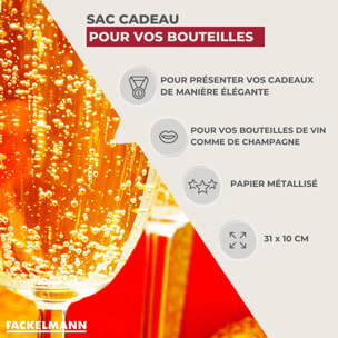 Lot de 2 pochettes cadeau pour bouteille de vin ou de champagne Fackelmann
