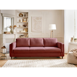Brooke - canapé 3 places - convertible - en velours - Rose