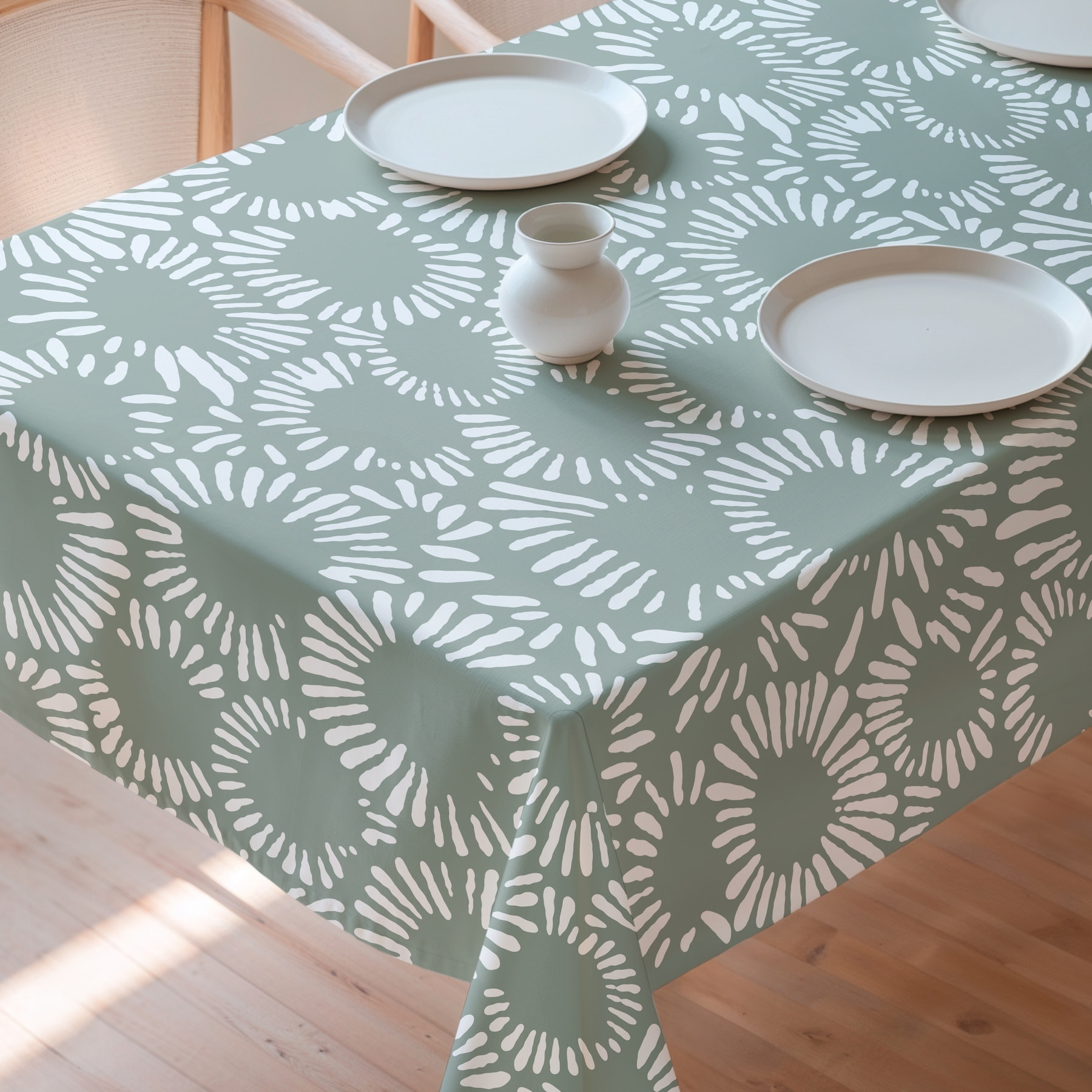 Nappe imprimée anti-tâches CHIARA OLIVE