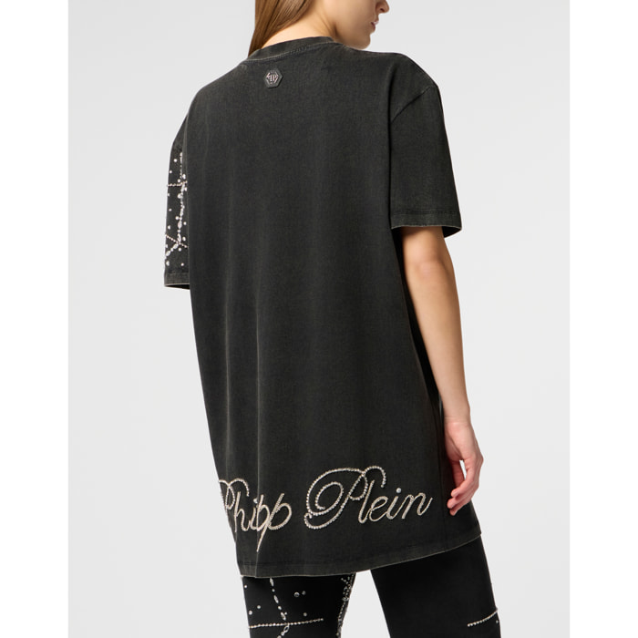 PHILIPP PLEIN T-Shirt Dress Spiderweb Strass