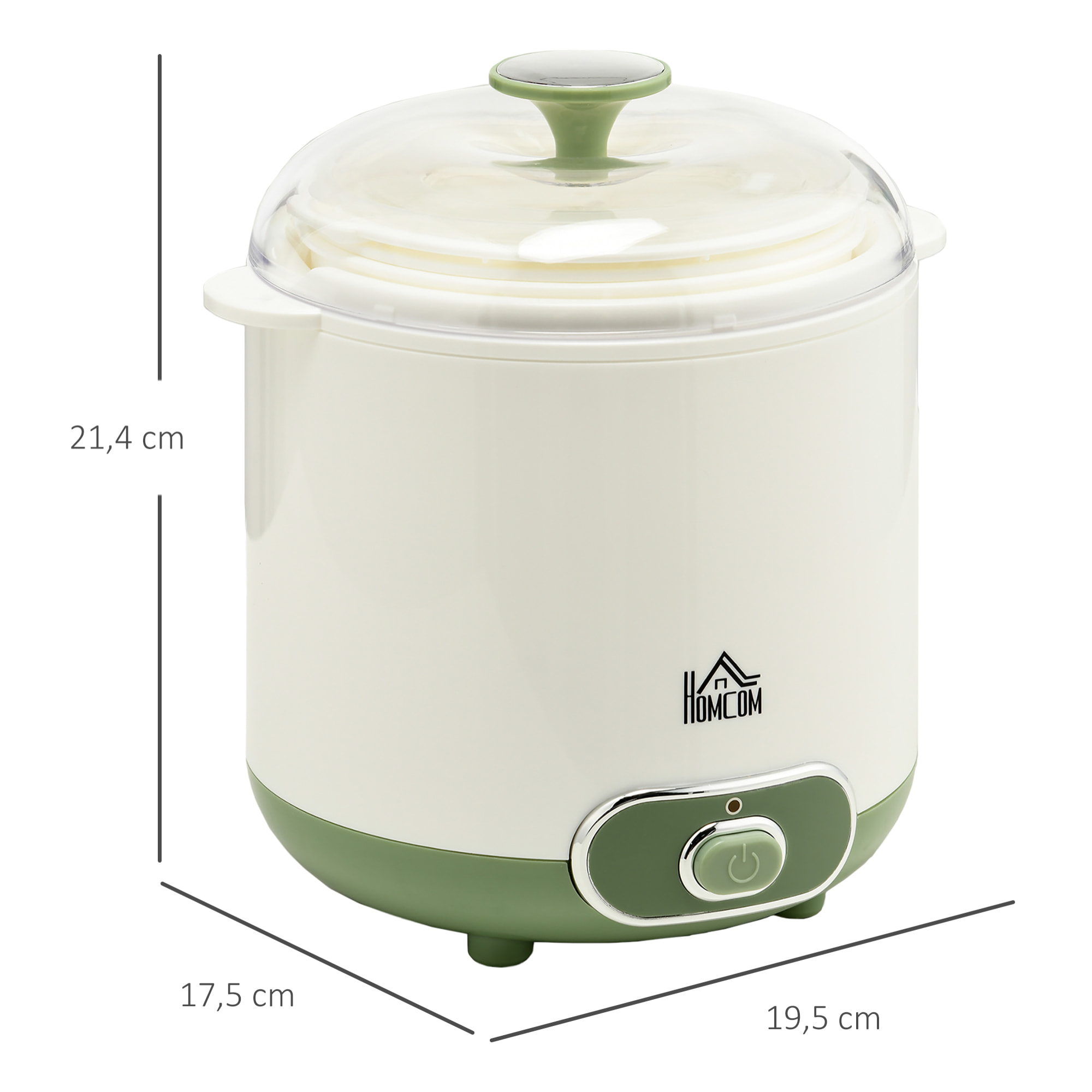 Yogurtera 20 W 1,5L Máquina de Yogur para Hacer Yogur Griego con Filtro Indicador de Encendido y Calentamiento a Temperatura Constante PTC 19,5x17,5x21,4 cm Blanco