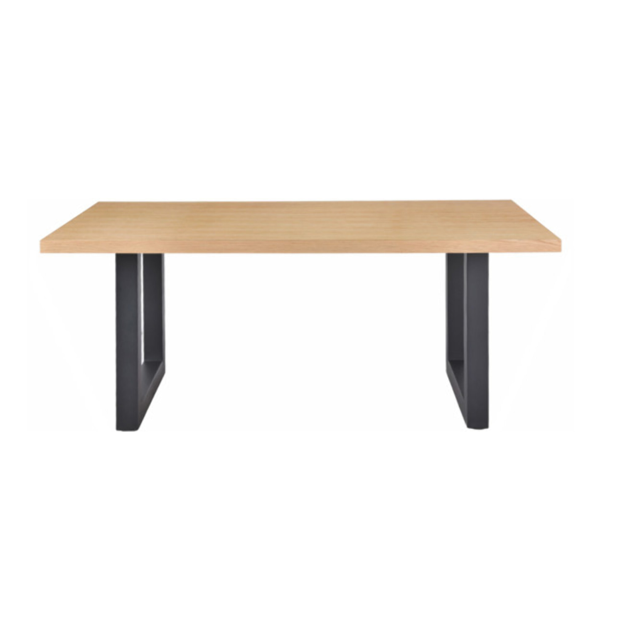Table de Repas 100 x 180 cm Placage Chêne Piètement Luge Métal - DAVIS