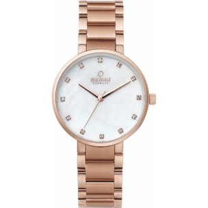 Orologio OBAKU bianco-acciaio colorato