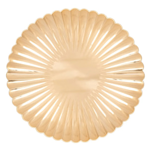 Assiette de présentation coquille D.33cm doré