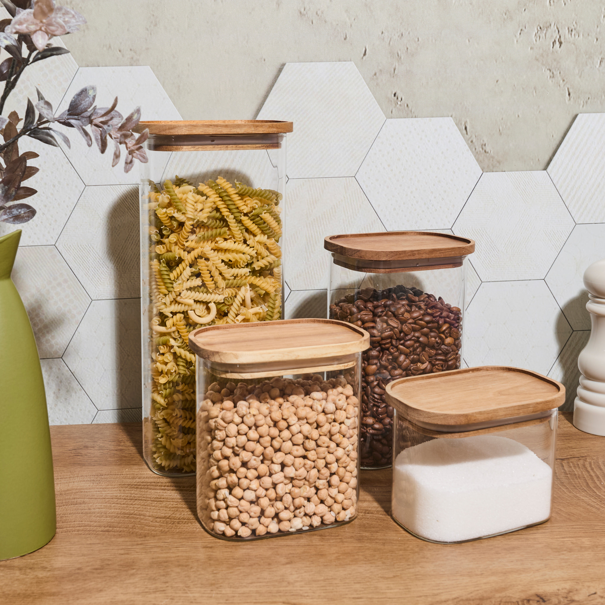 Bocal - HOME DECO FACTORY - HERITAGE - Borosilicate - Empilable - Transparent et marron
