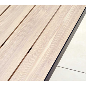 Ensemble table et chaises de jardin  - effet bois - OLERONY