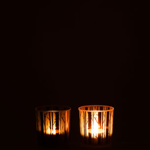 J-Line photophore Arbre - verre - marron - small - 2 pcs