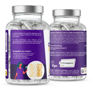Créatine Monohydrate Creapure® 100% Pure - 120 gélules