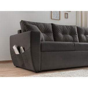 Astoria - canapé d'angle réversible - convertible avec coffre - style contemporain- 4 places - Gris foncé