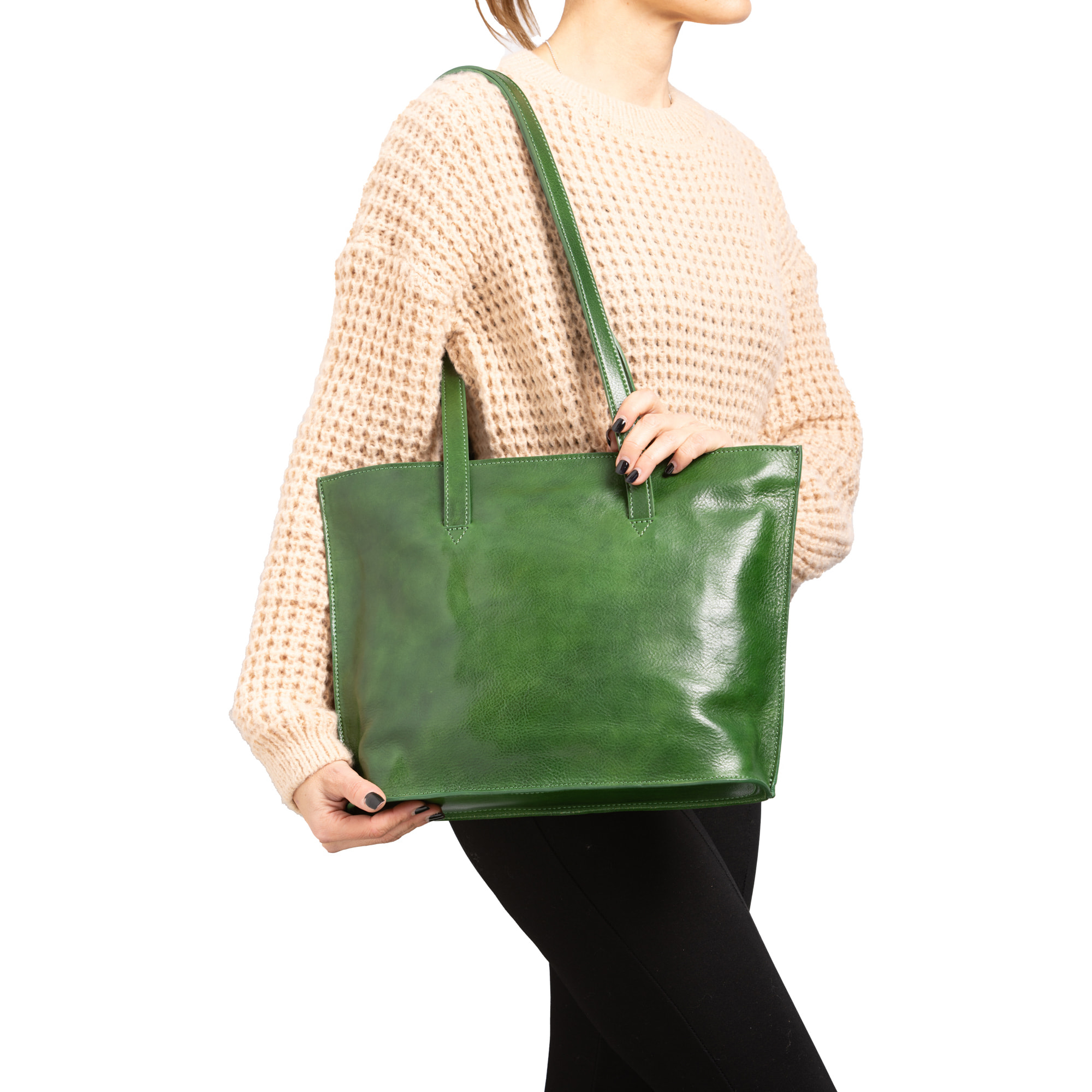 Borsa a spalla  da donna In Vera pelle Made in Italy 27x38,5x10 cm