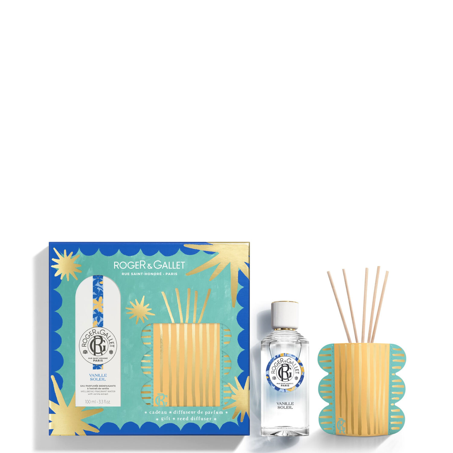 Vanille Soleil - Coffret Eau Parfumée Bienfaisante 100ml + Diffuseur