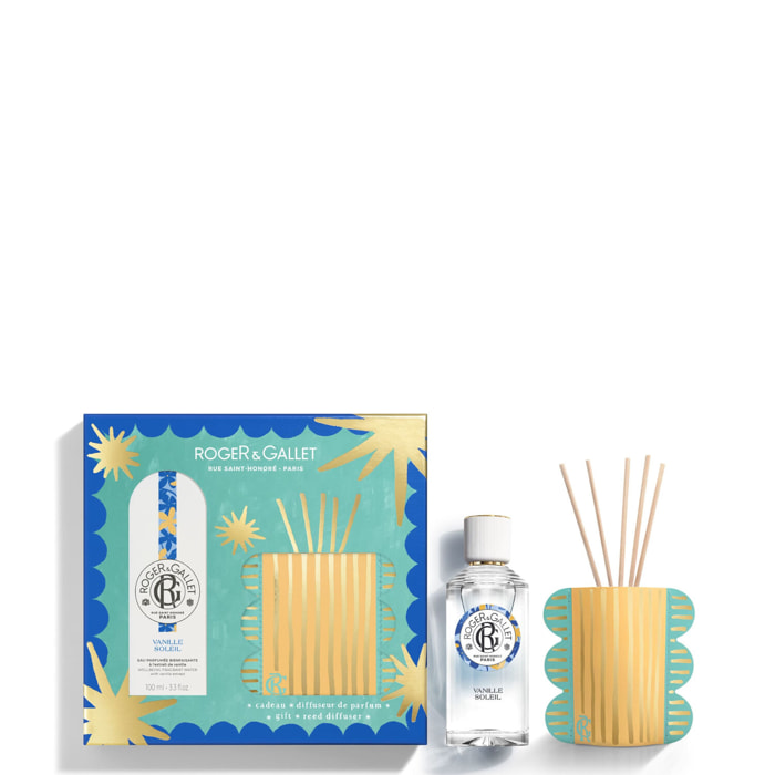 Vanille Soleil - Coffret Eau Parfumée Bienfaisante 100ml + Diffuseur