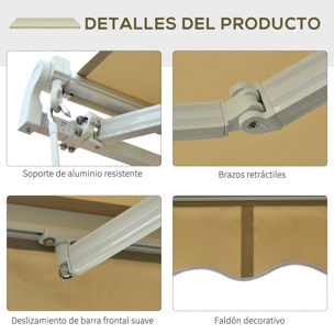 Toldo con áÂngulo Ajustable de Aluminio 2.95x2.5m Crema