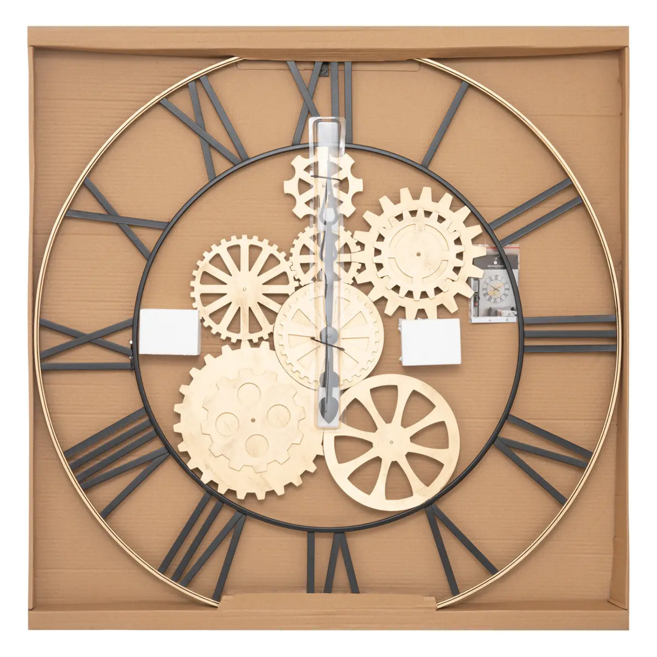 Horloge "Isae" - métal - doré - D90 cm