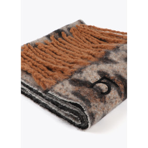 Sciarpa Animalier con Frange