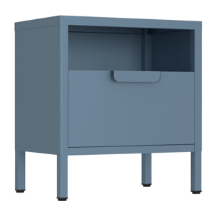 Comodino in metallo con cassetto 45x30x50cm blu - Pop