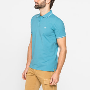 POLO IN PIQUET DI COTONE CON TIPPING A CONTRASTO