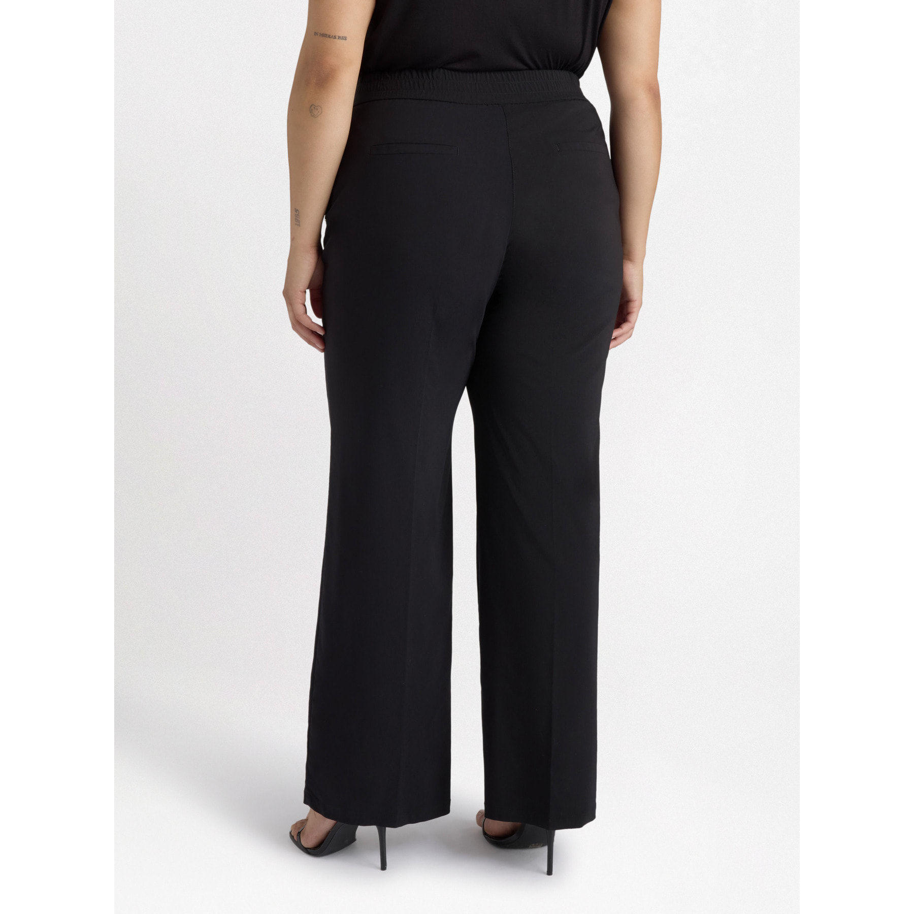 Fiorella Rubino - Pantaloni dritti in popeline leggero - Nero