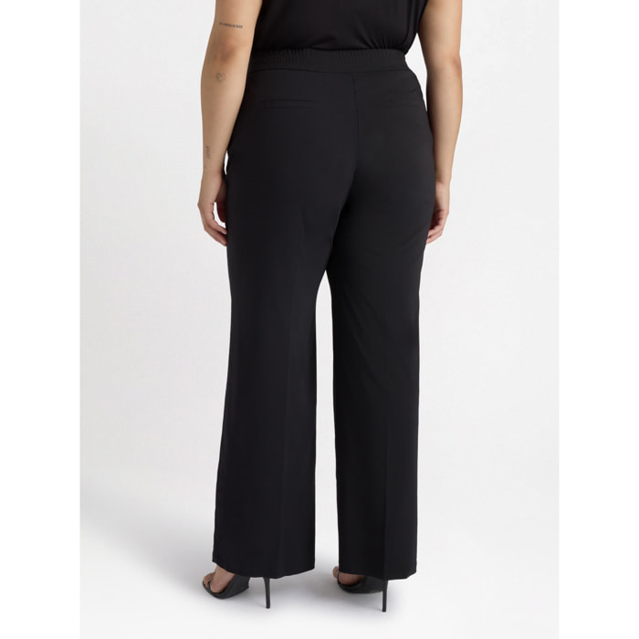 Fiorella Rubino - Pantaloni dritti in popeline leggero - Nero