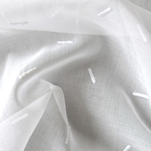 Etamine brodée de petits bâtonnets - Blanc