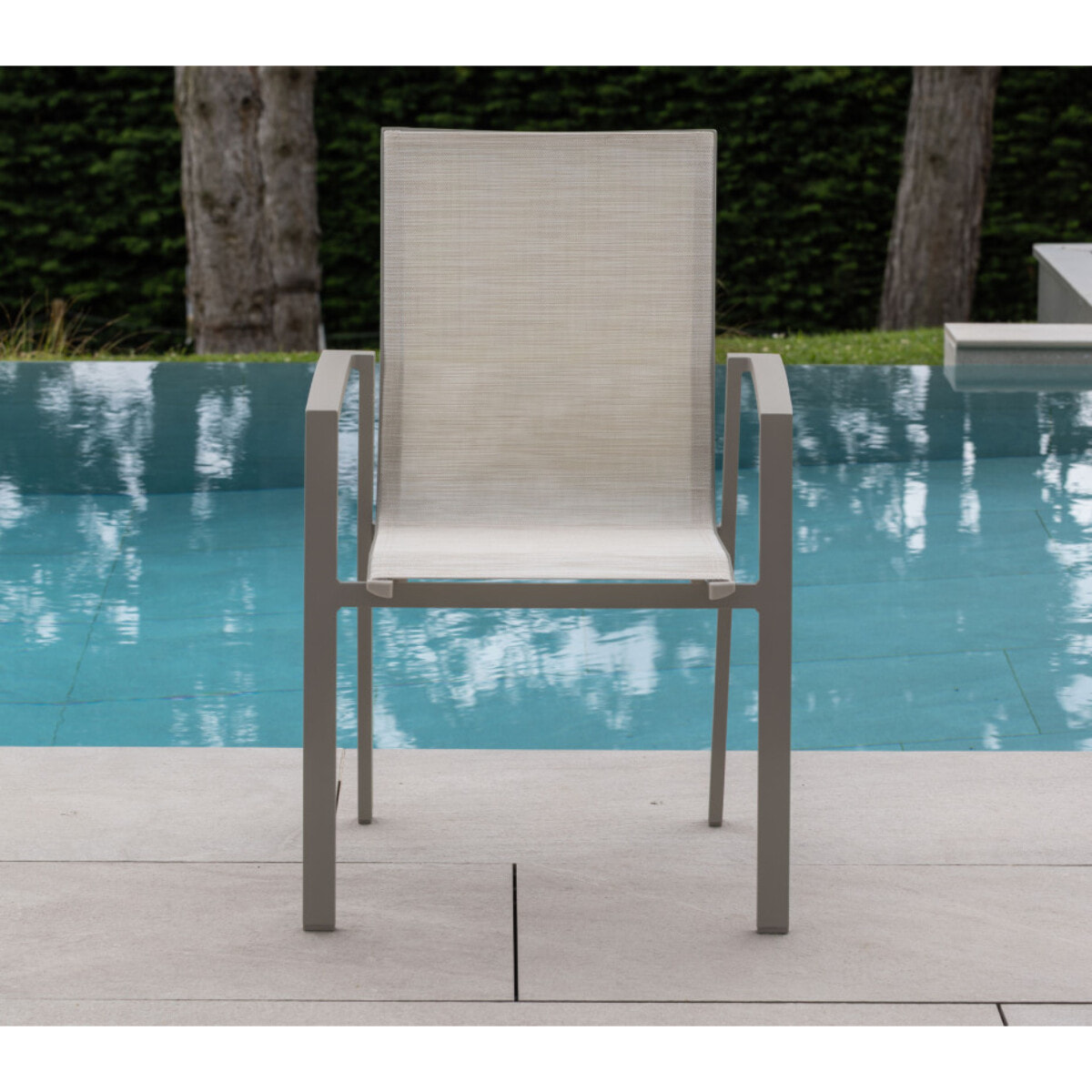 Ensemble table et chaises de jardin  - gris - ROME