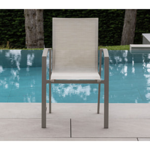 Ensemble table et chaises de jardin  - gris - ROME