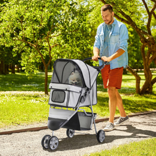 Cochecito Plegable con Ruedas 360Âº de Oxford 75x45x97cm Gris