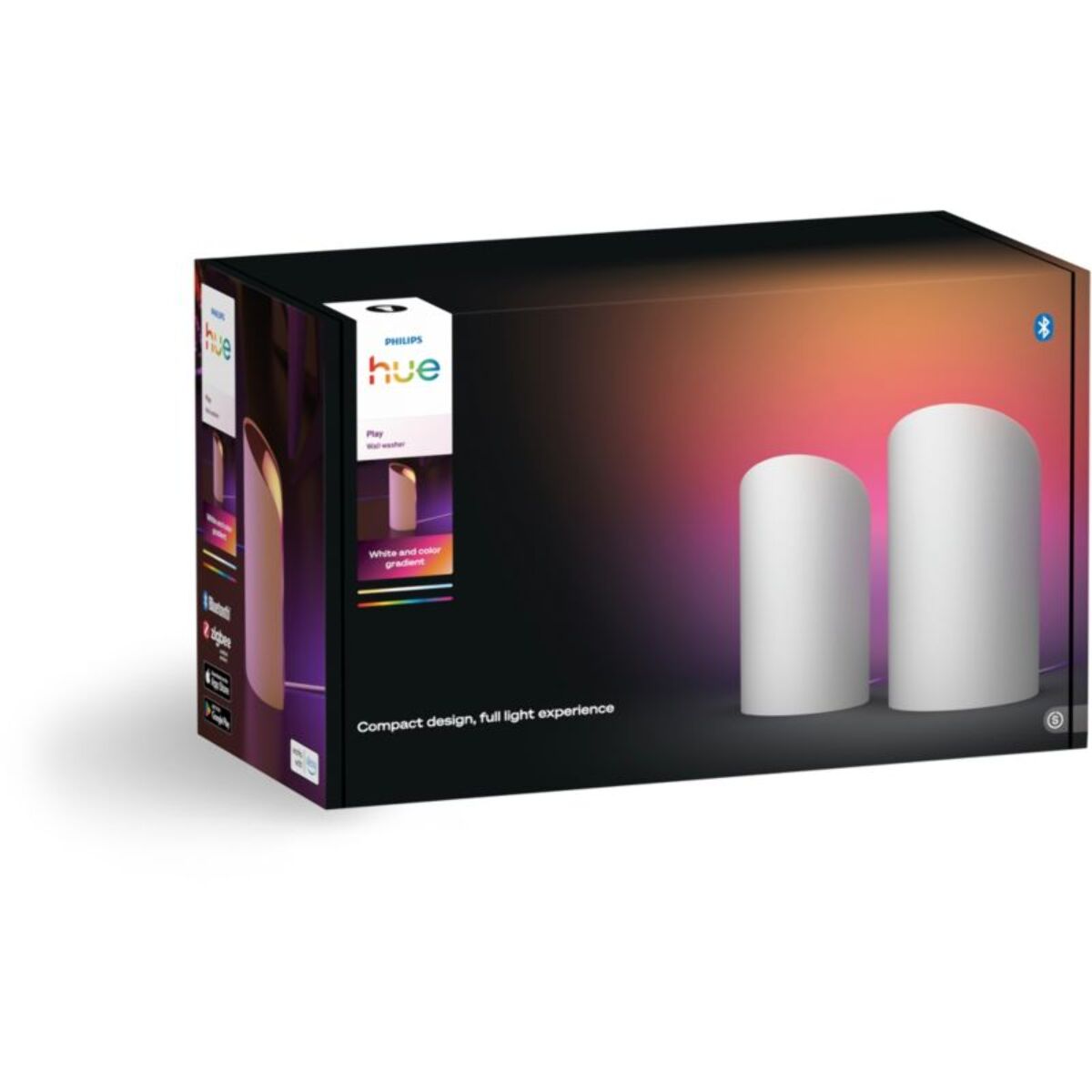 Lampe connectée PHILIPS Hue Play Wall washer 2-pack blanc