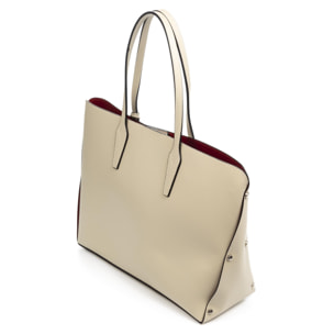 FIRENZE ARTEGIANI Arcene bolso de hombro mujer. Piel auténtica acabado Ruga. Fabricado en Italia 43x13,5x28 Cm. Color: Beige