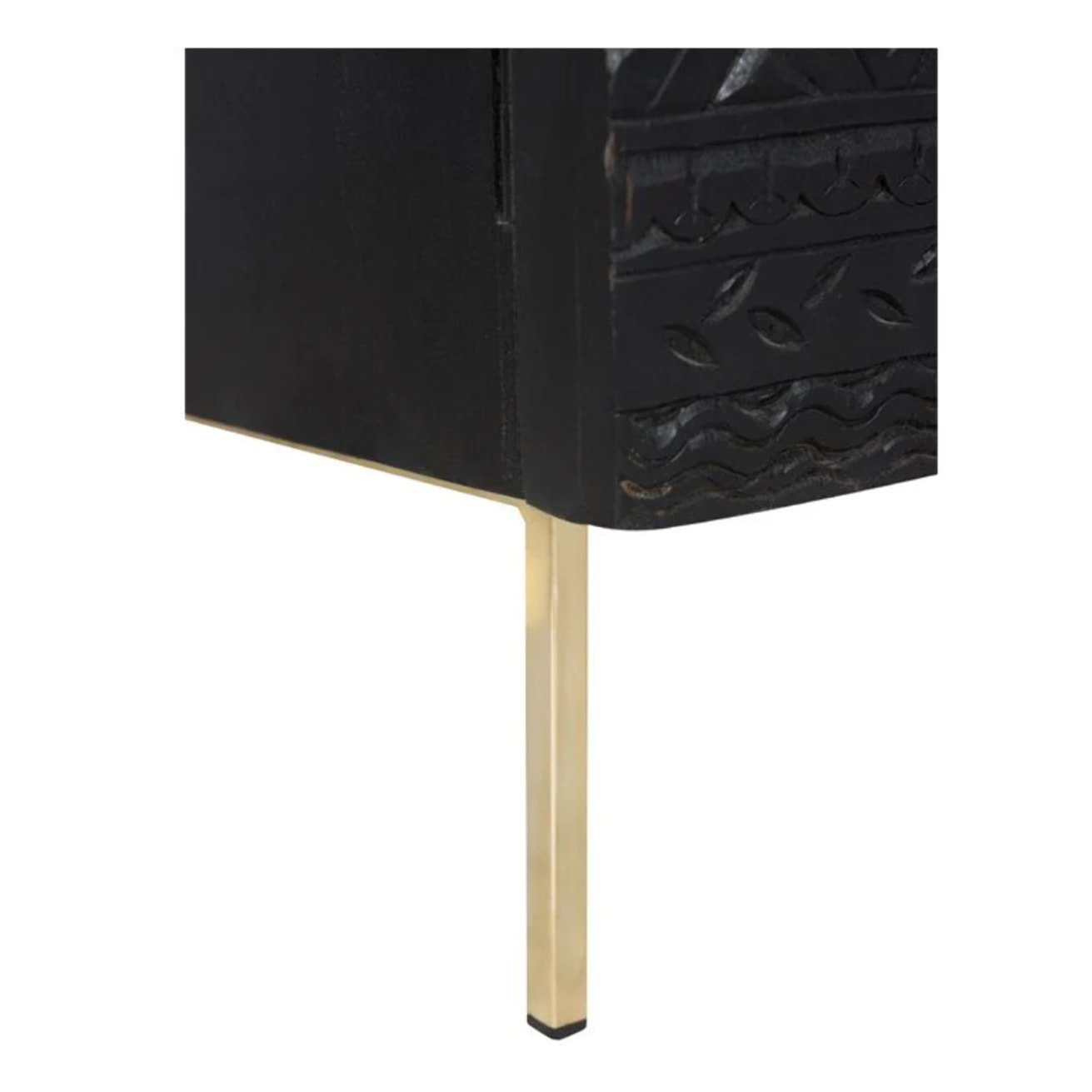 Armoire gravée en bois noir et métal doré - Chimane