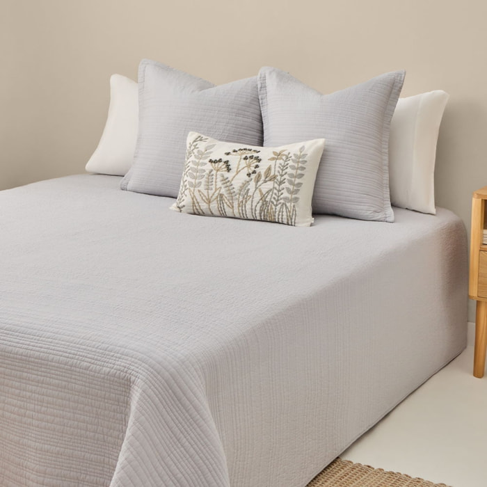 Colcha de algodón acolchada rayas Rima color marfil crudo 100% Algodón