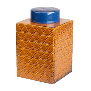 Tibor Ceramica Azul Naranja 18,5x18,5x30,5 Cm