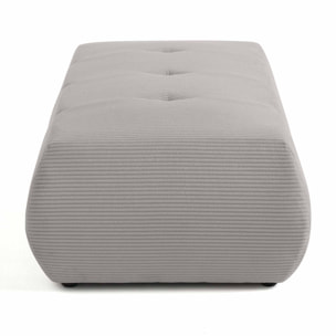 Onyx - pouf d'appoint - en velours côtelé - Gris clair