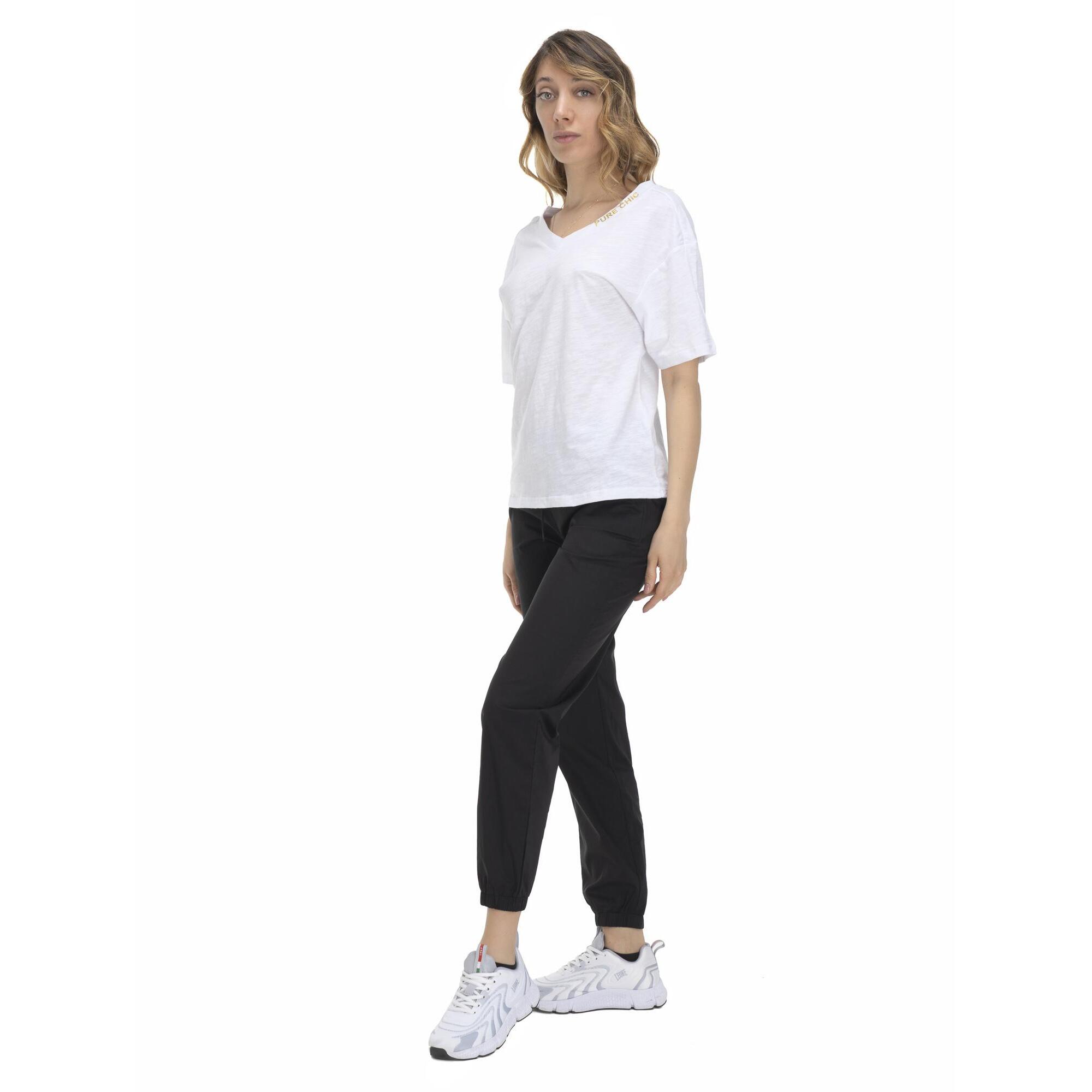 T-Shirt da donna scollo a V Earth Tones