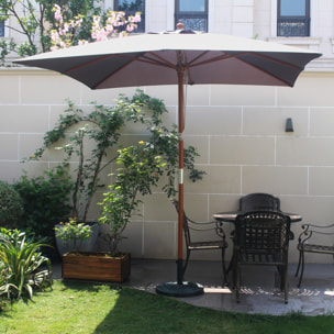 Parasol en bois carré toile grise PISO
