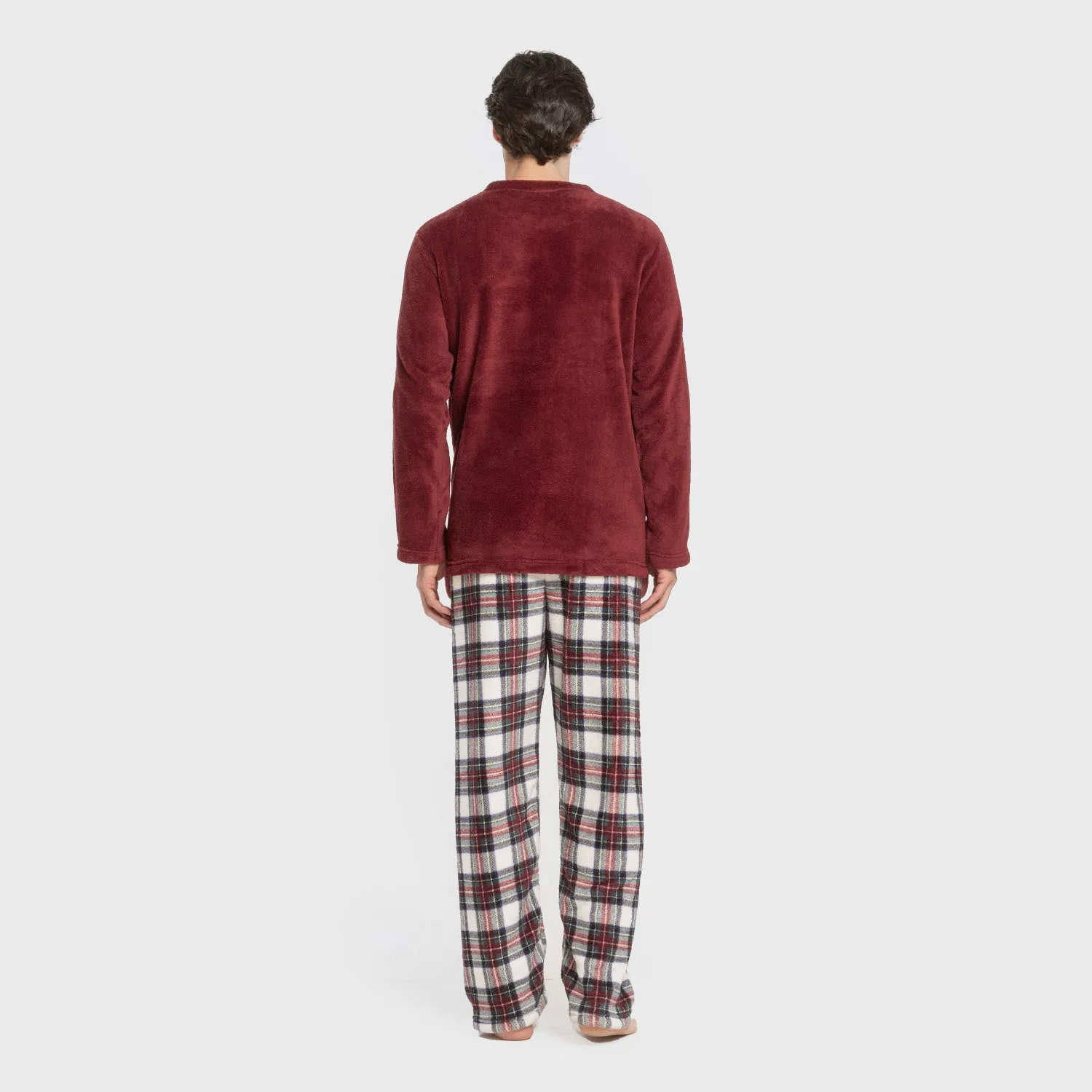 Pigiama coralina da uomo cuadro celestia bordeaux