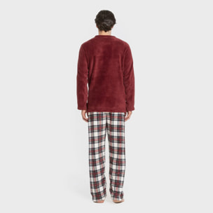 Pigiama coralina da uomo cuadro celestia bordeaux