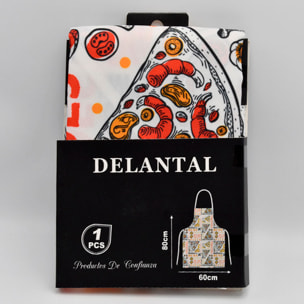 Grembiule regolabile design pizze 60x80 cm.