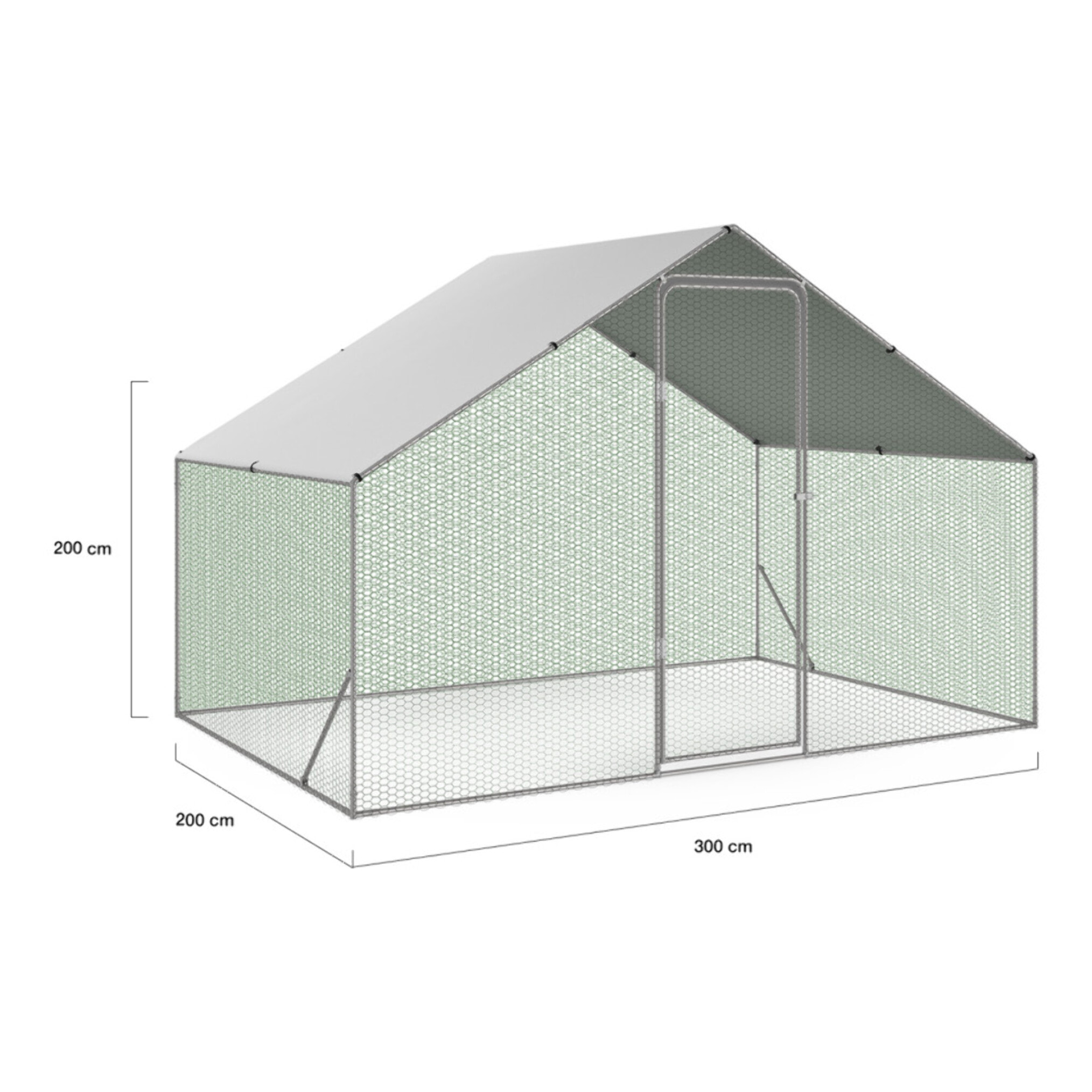Enclos grillagé pour poules 6m² - 3x2m