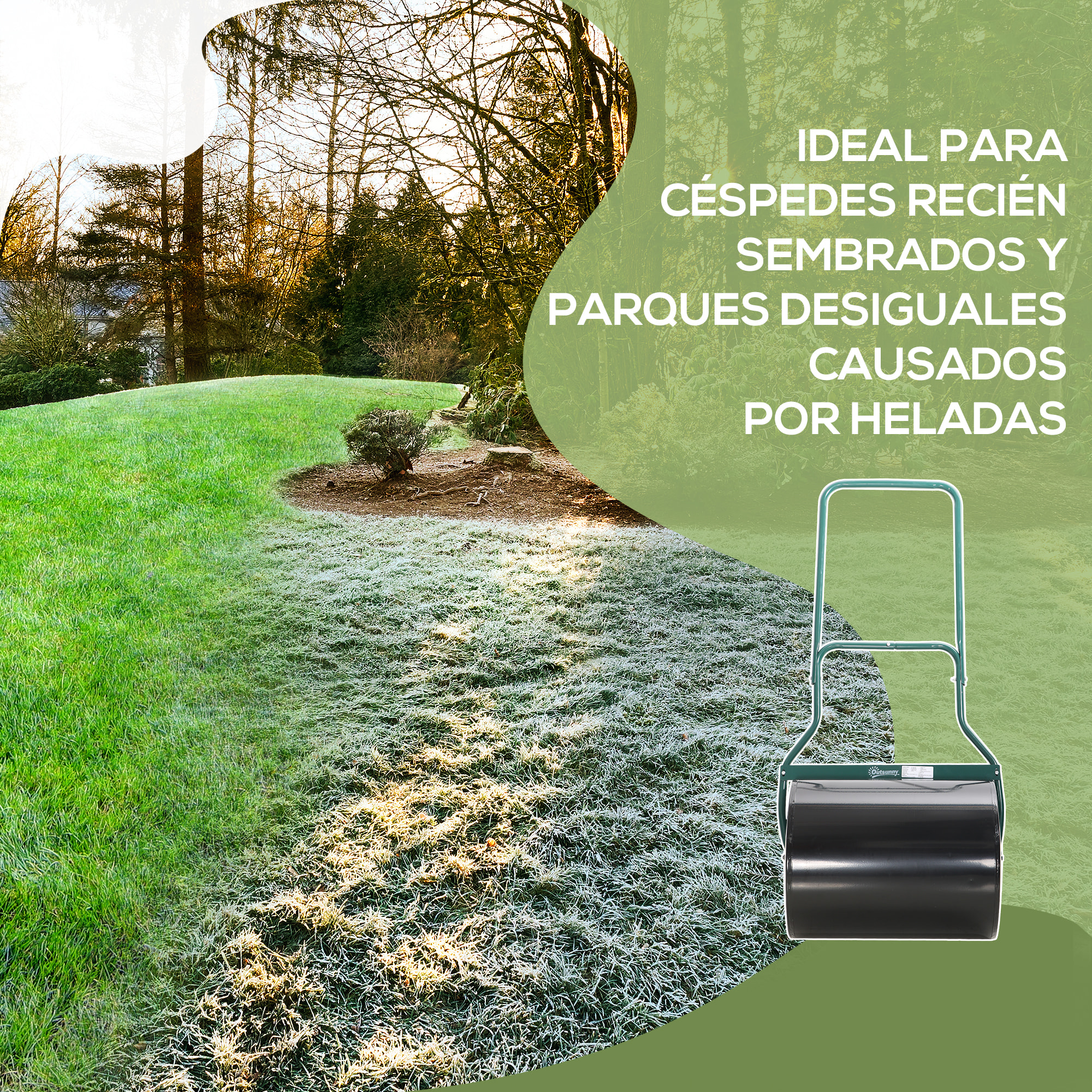 Rodillo para Césped con Capacidad de 60L Diámetro de 50cm
