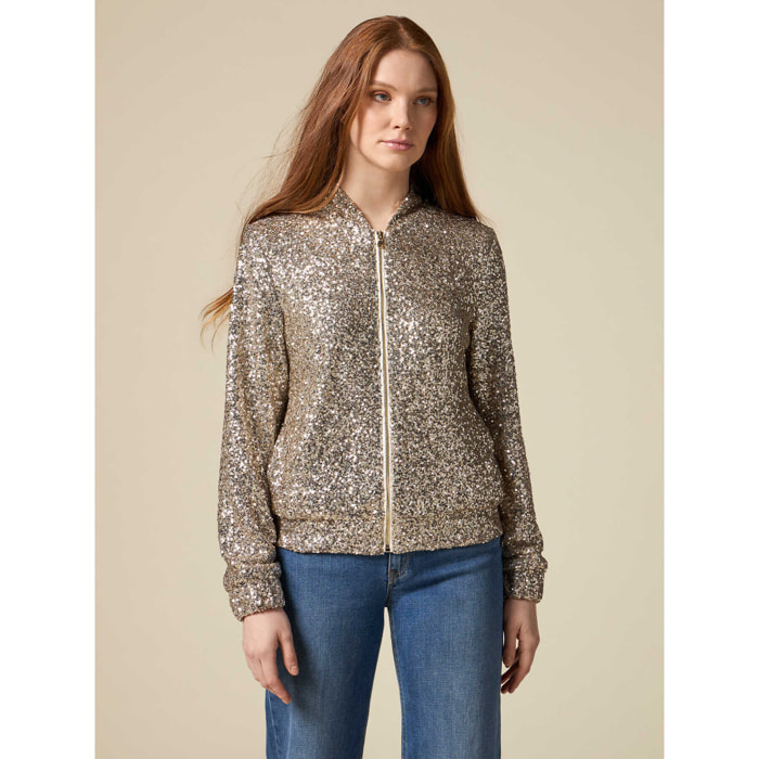 Oltre - Bomber full paillettes - Oro