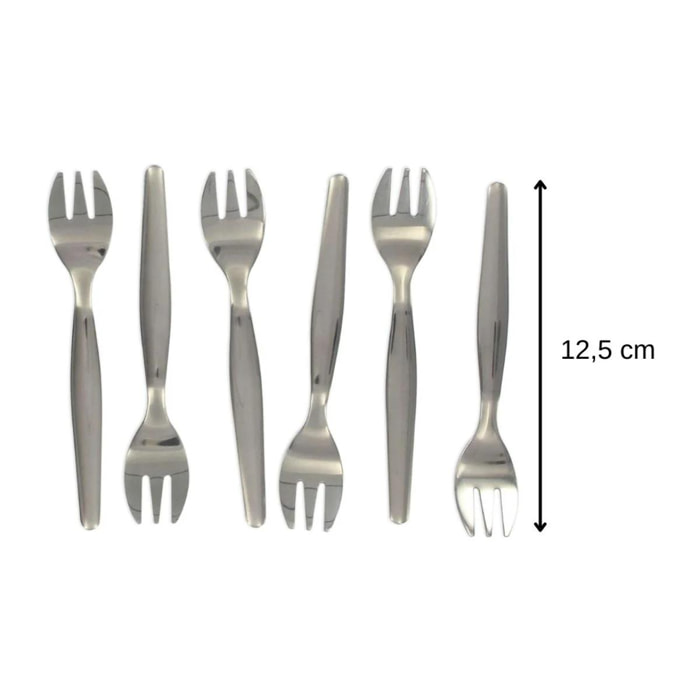 Lot de 6 fourchettes à huîtres 12,5 cm Fackelmann