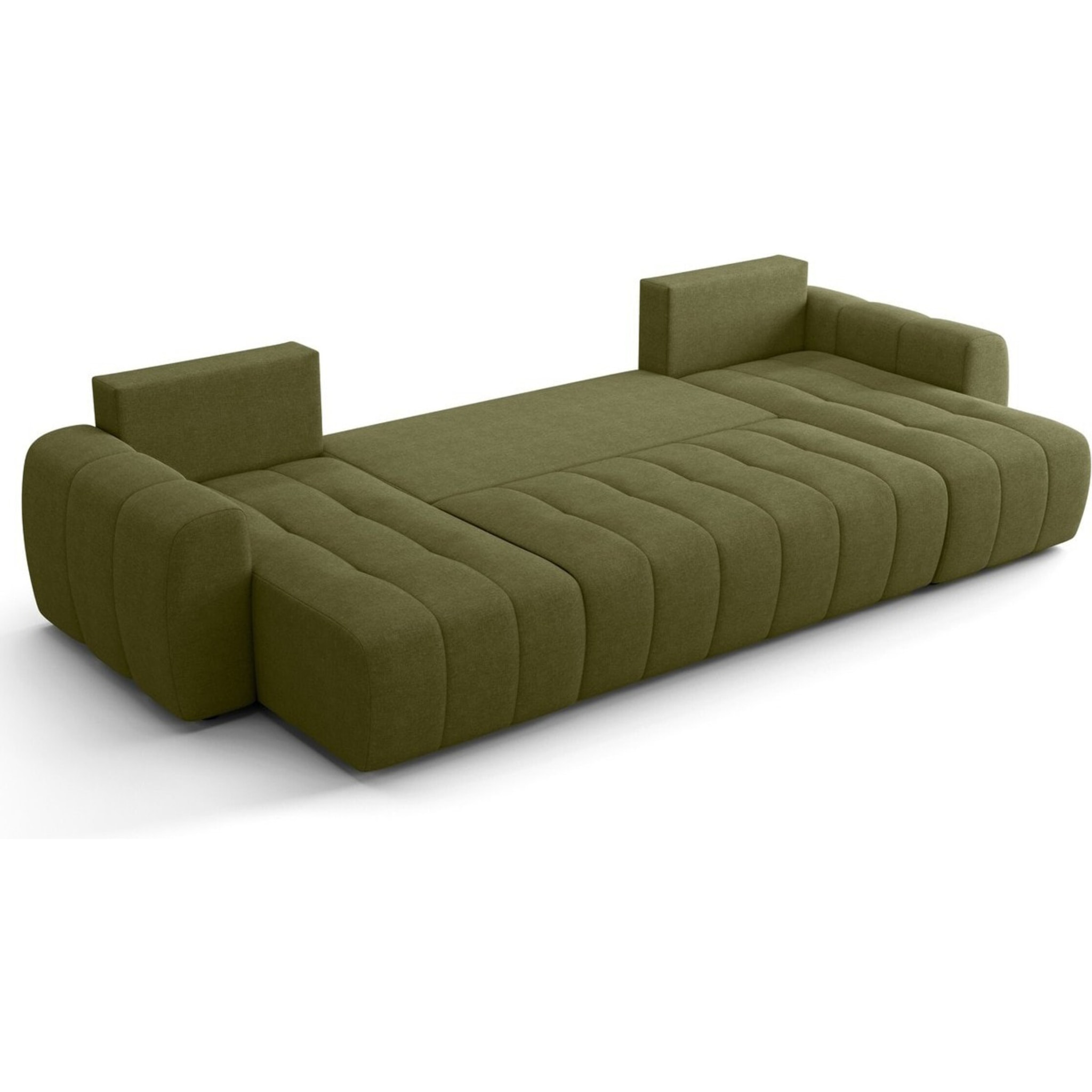 Canapé panoramique convertible 6 places en tissu chenille - ALBA