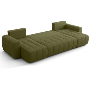Canapé panoramique convertible 6 places en tissu chenille - ALBA