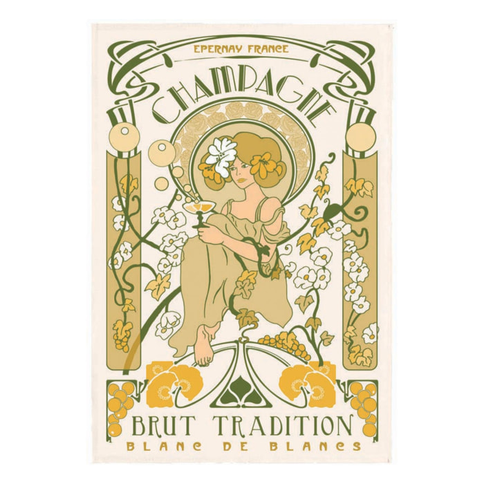 Torchon Champagne Art Nouveau