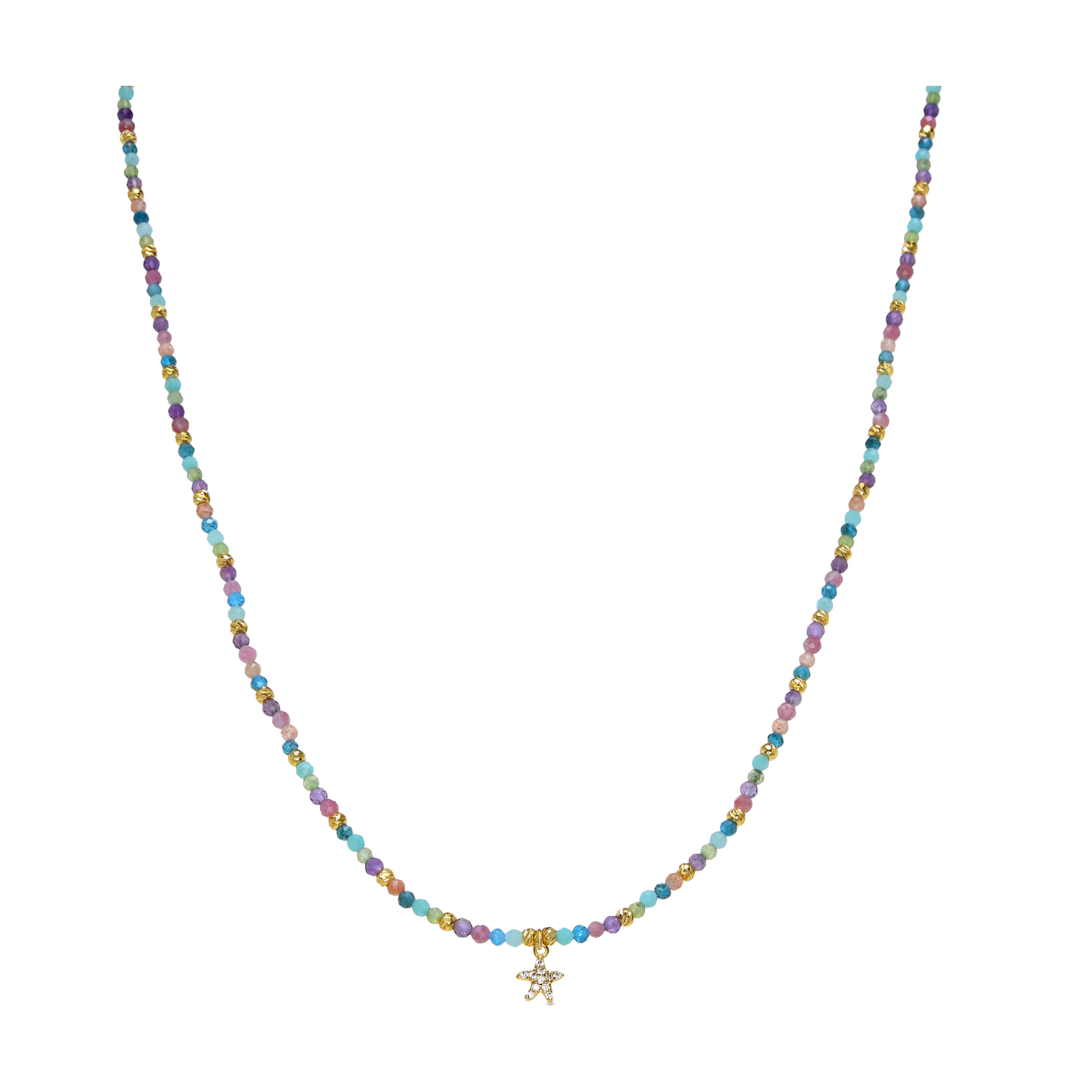 Collar Estrella acabado oro amarillo 18k